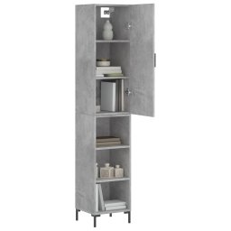 vidaXL Hoge kast 34,5x34x180 cm bewerkt hout betongrijs