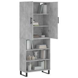 vidaXL Hoge kast 69,5x34x180 cm bewerkt hout betongrijs