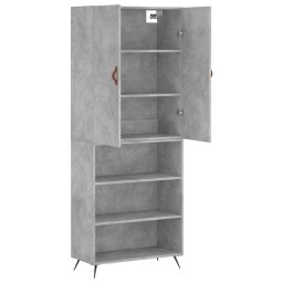 vidaXL Hoge kast 69,5x34x180 cm bewerkt hout betongrijs