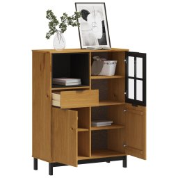 vidaXL Hoge kast met glazen deur FLAM 92x40x122,5 cm grenenhout