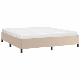 vidaXL Bedframe zonder matras 160x200 cm kunstleer cappuccinokleurig