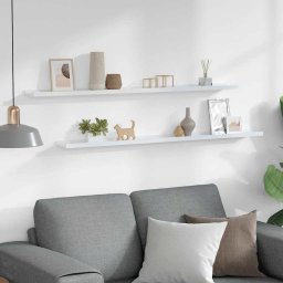 vidaXL Wandschappen 2 st 115x9x3 cm wit