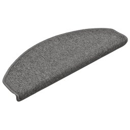 vidaXL Trapmatten 15 st 65x24x4 cm grijs en zwart Halfrond Groot