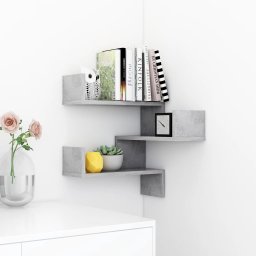 vidaXL Wandplanken Muurmontage Betongrijs 40 x 40 x 49,5 cm