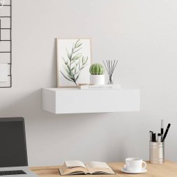vidaXL Wandschap met lade 40x23,5x10 cm MDF wit