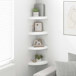 vidaXL Hoekschappen zwevend 4 st 25x25x3,8 cm MDF wit
