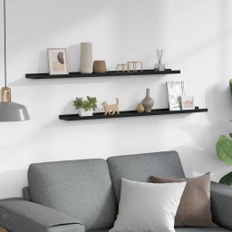 vidaXL Wandschappen 2 st 100x9x3 cm zwart
