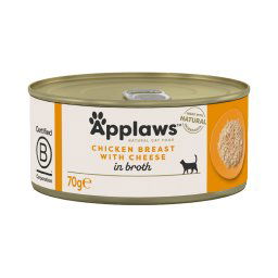 6x70g in Bouillon Kippenborst & Kaas Applaws Kattenvoer