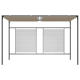 vidaXL Prieel met uittrekbaar dak 180 g/m² 3x4x2,3 m taupe