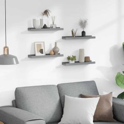 vidaXL Wandschappen 4 st 40x9x3 cm grijs