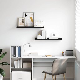 vidaXL Wandschappen zwevend 2 st 80x23,5x3,8 cm MDF zwart