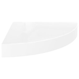 vidaXL Zwevende hoekplanken 4 st hoogglans wit 25x25x3,8 cm MDF