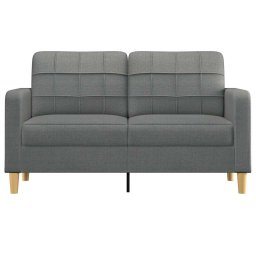 vidaXL Tweezitsbank 140 cm stof donkergrijs