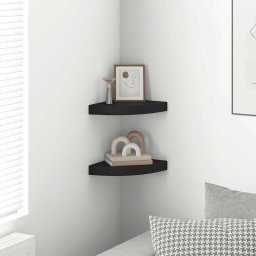 vidaXL Hoekschappen zwevend 2 st 25x25x3,8 cm MDF zwart