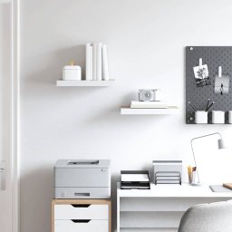 vidaXL Wandschappen 2 st zwevend 40x23,5x3,8 cm MDF eikenkleurig en wit