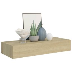 vidaXL viaXL Wandschap met lade 60x23,5x10 cm MDF eikenkleurig