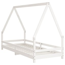 vidaXL Kinderbedframe 90x200 cm massief grenenhout wit