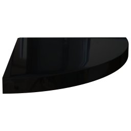 vidaXL Hoekschappen zwevend 2 st 35x35x3,8 cm MDF hoogglans zwart