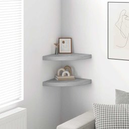 vidaXL Hoekwandschappen 2 st 35x35x3,8 cm MDF betongrijs