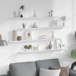 vidaXL Wandschappen 4 st 100x9x3 cm hoogglans wit