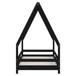 vidaXL Kinderbedframe 80x160 cm massief grenenhout zwart