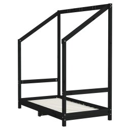 vidaXL Kinderbedframe 70x140 cm massief grenenhout zwart