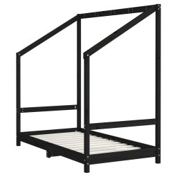 vidaXL Kinderbedframe 80x160 cm massief grenenhout zwart