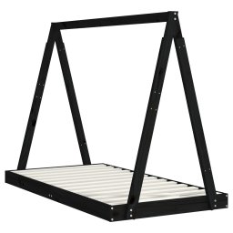 vidaXL Kinderbedframe 80x160 cm massief grenenhout zwart