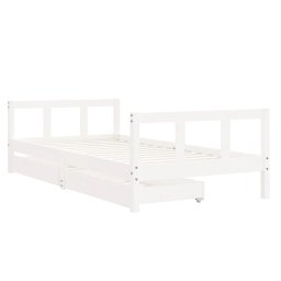 vidaXL Kinderbedframe met lades 90x190 cm massief grenenhout wit