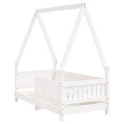 vidaXL Kinderbedframe 70x140 cm massief grenenhout wit