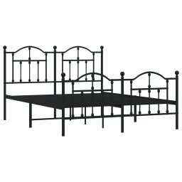 vidaXL Bedframe met hoofd- en voeteneinde metaal zwart 140x200 cm