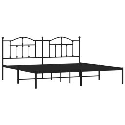 vidaXL Bedframe met hoofdbord metaal zwart 193x203 cm