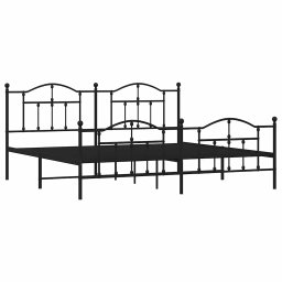 vidaXL Bedframe met hoofd- en voeteneinde metaal zwart 193x203 cm