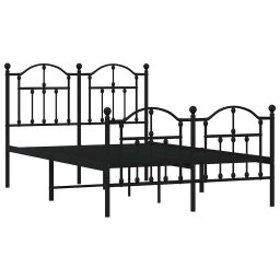 vidaXL Bedframe met hoofd- en voeteneinde metaal zwart 120x200 cm