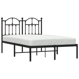 vidaXL Bedframe met hoofdbord metaal zwart 120x190 cm