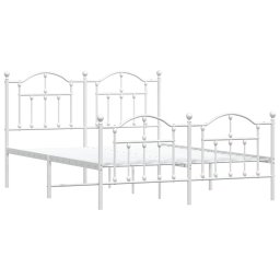 vidaXL Bedframe met hoofd- en voeteneinde metaal wit 140x190 cm
