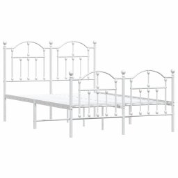 vidaXL Bedframe met hoofd- en voeteneinde metaal wit 120x200 cm