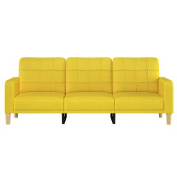 vidaXL Driezitsbank 180 cm stof lichtgeel