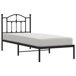 vidaXL Bedframe met hoofdbord metaal zwart 90x190 cm