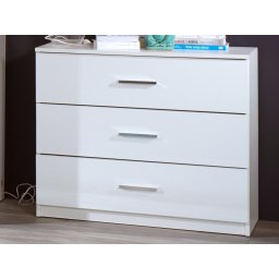 Commode SIELLA 3 lades hoogglans wit/alpine wit