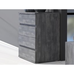 Commode TORAS 4 lades zwart essenhout