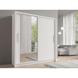 Kledingkast BAKURIA 2 schuifdeuren wit