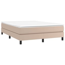 vidaXL Boxspring bed kunstleer cappuccinokleurig 140x190 cm