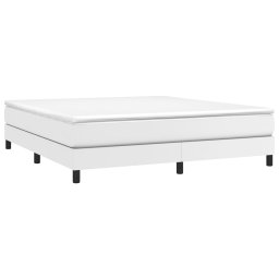 vidaXL Boxspring met matras kunstleer wit 160x200 cm
