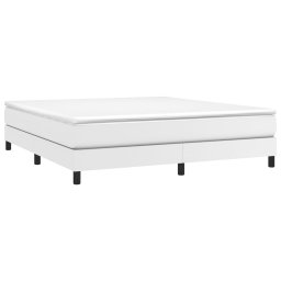 vidaXL Boxspring bed kunstleer wit 160x200 cm