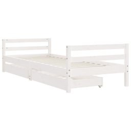 vidaXL Kinderbedframe met lades 90x190 cm massief grenenhout wit