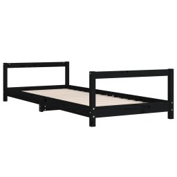 vidaXL Kinderbedframe 90x190 cm massief grenenhout zwart