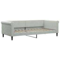 vidaXL Slaapbank met matras 90x200 cm fluweel lichtgrijs