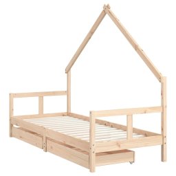 vidaXL Kinderbedframe met lades 80x200 cm massief grenenhout