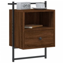 vidaXL Nachtkastje wandgemonteerd 40x30x61 cm hout bruin eikenkleur